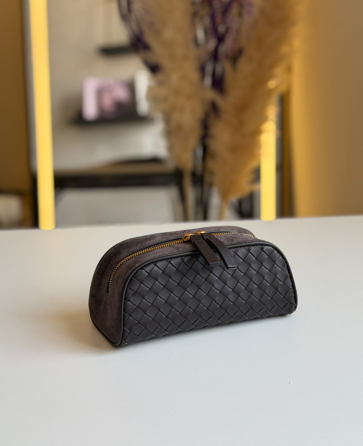 Bottega Veneta Wash Bag - Burgundy, Dark Grey