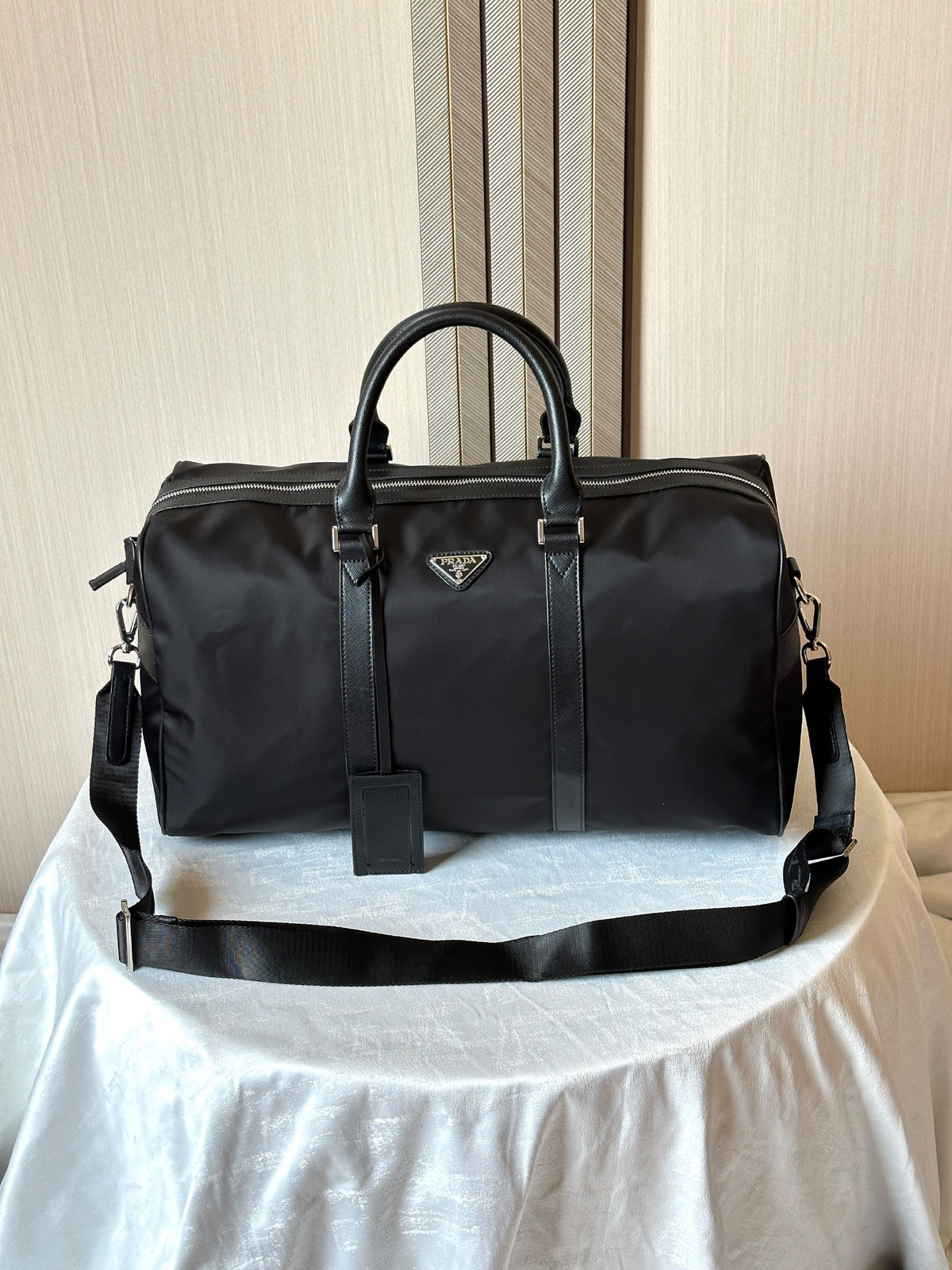 Prada Travel Bag Rounded Handle - Black