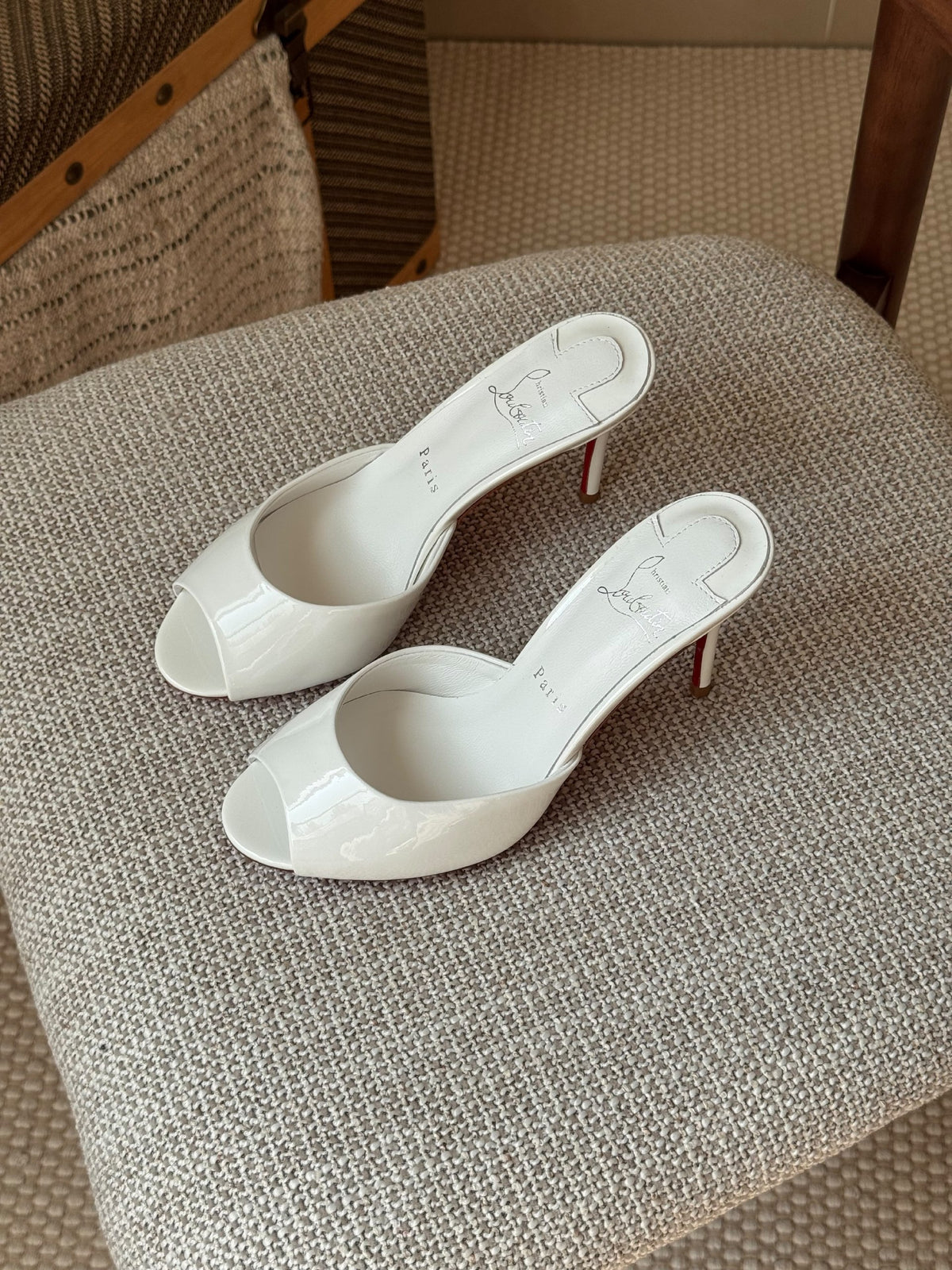 Christian Louboutin Wide-Band Heels - White