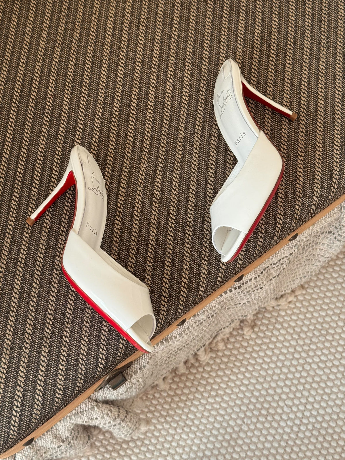 Christian Louboutin Wide-Band Heels - White