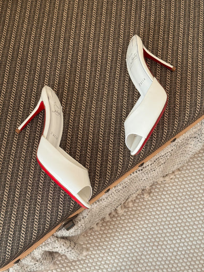 Christian Louboutin Wide-Band Heels - White