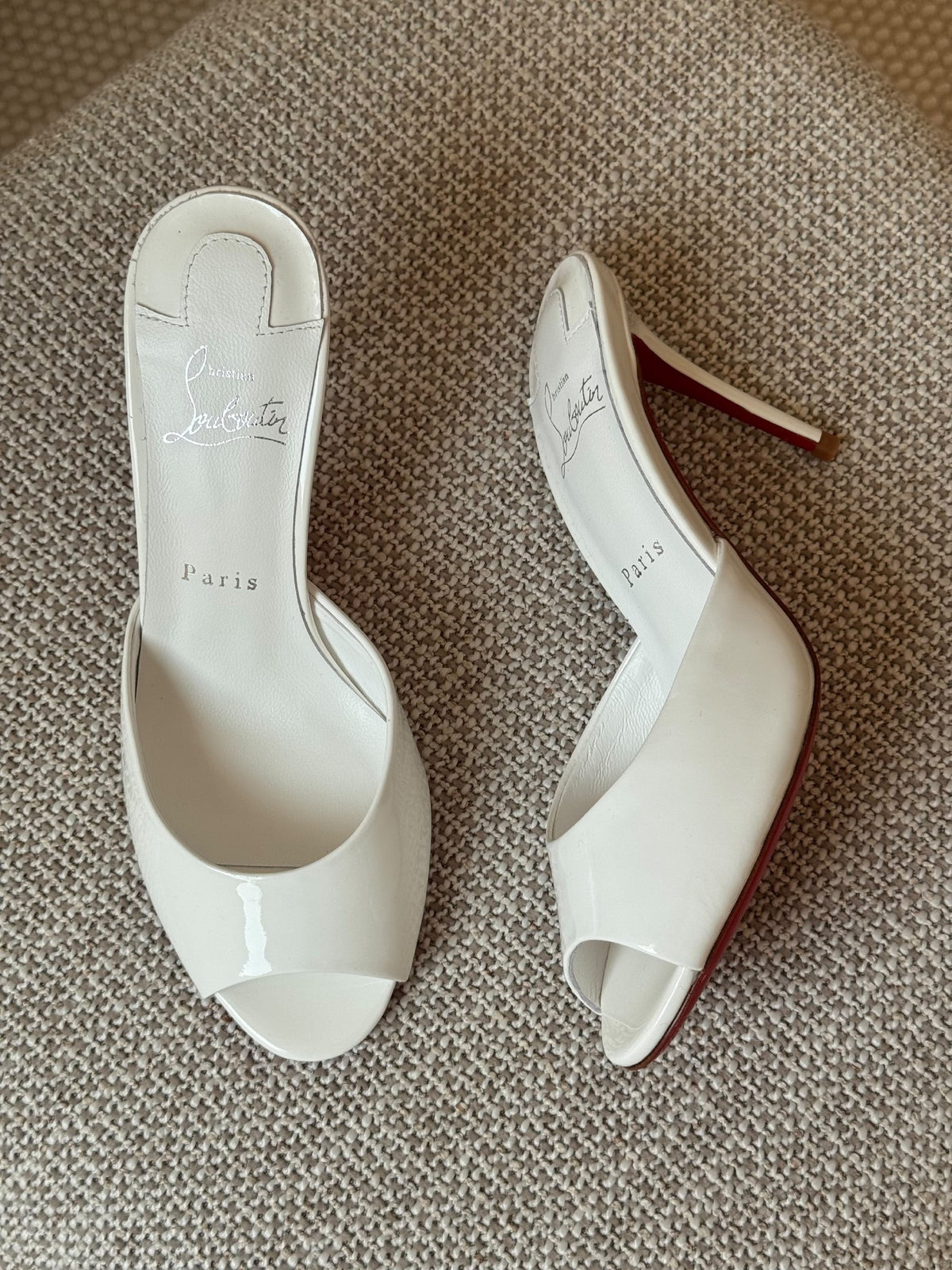 Christian Louboutin Wide-Band Heels - White