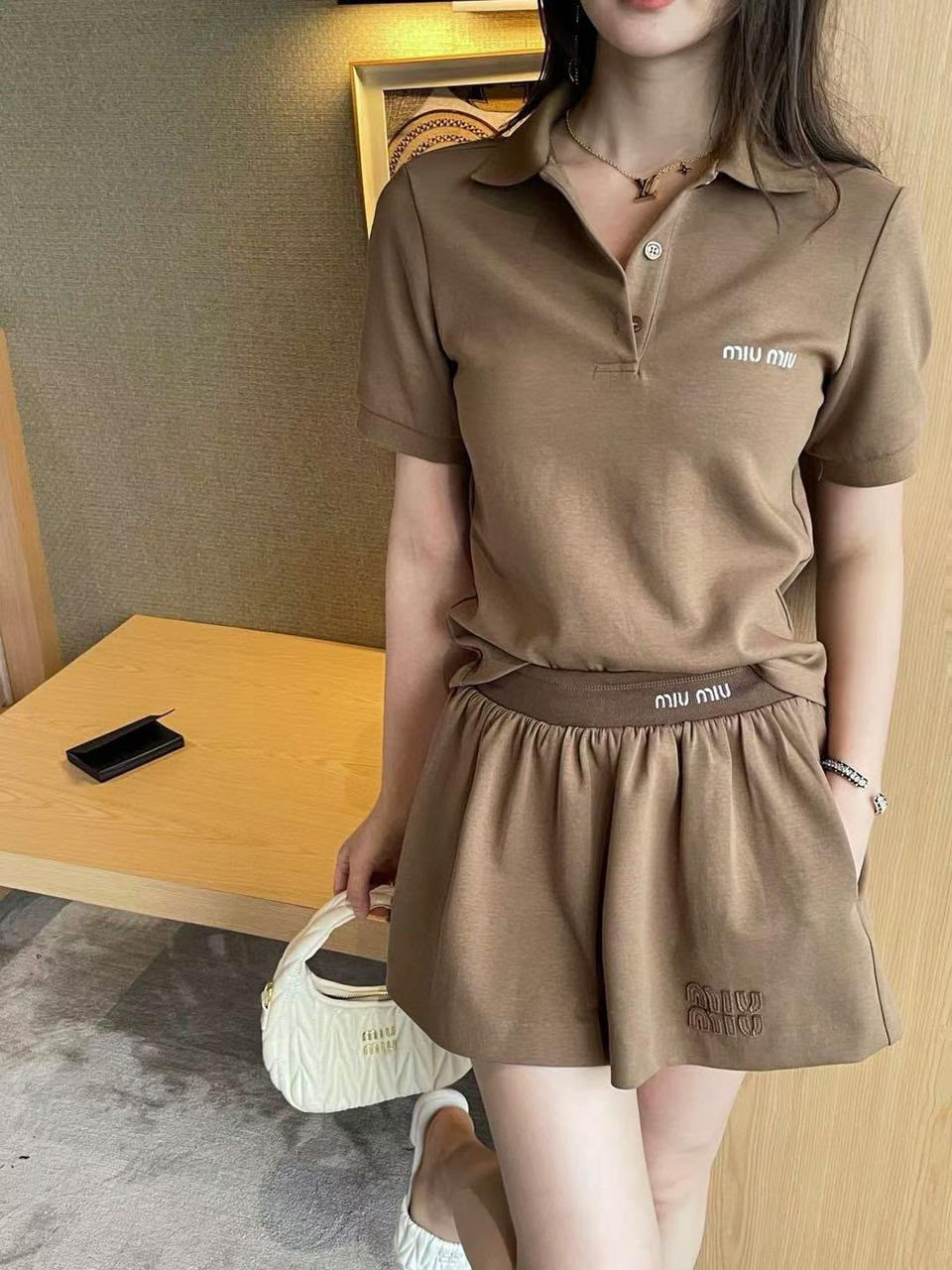 Miu Miu Polo Set - Beige