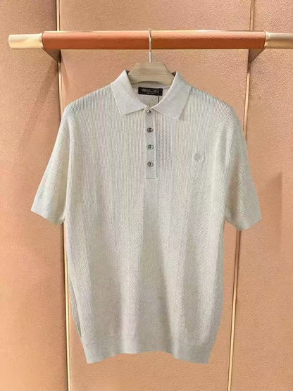 Loro Piana Polo Shirt - Purple, White, Grey