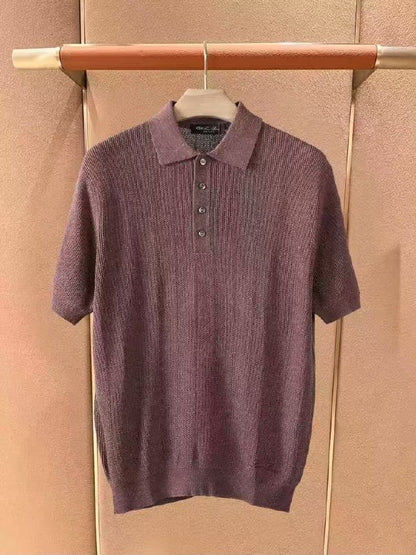 Loro Piana Polo Shirt - Purple, White, Grey