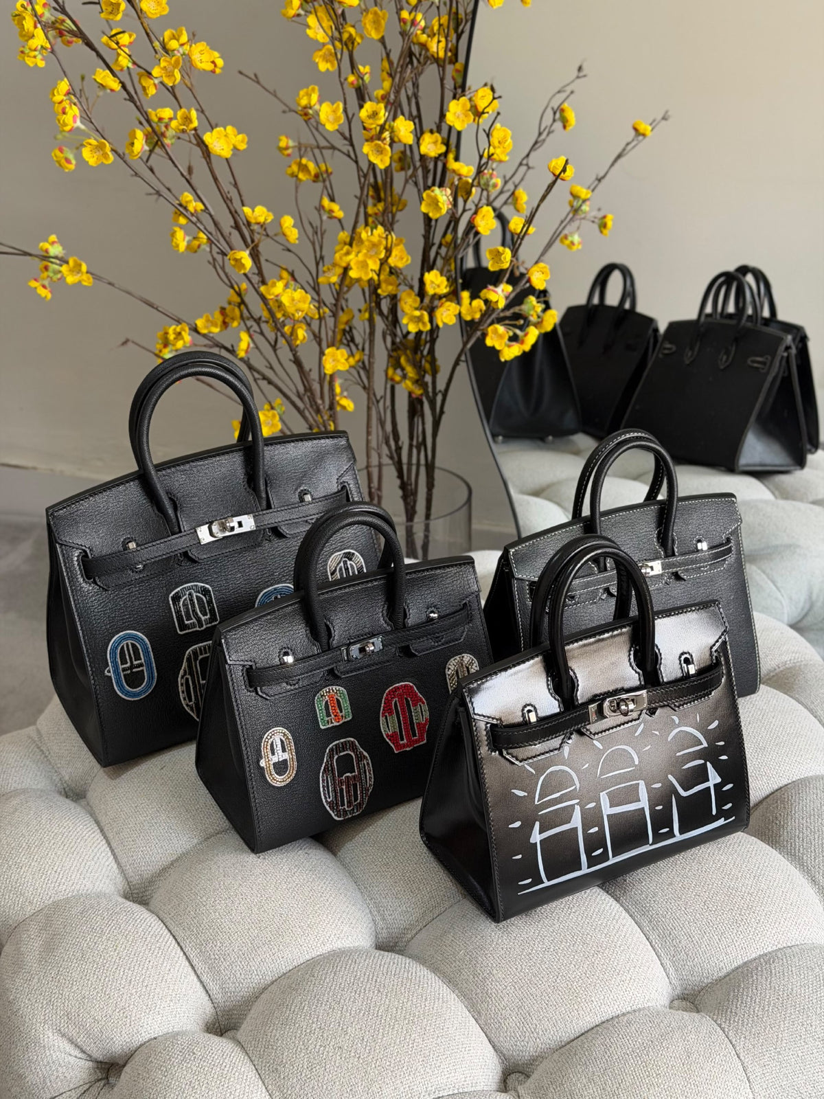 Hermès Handbag Graphic Print - Black