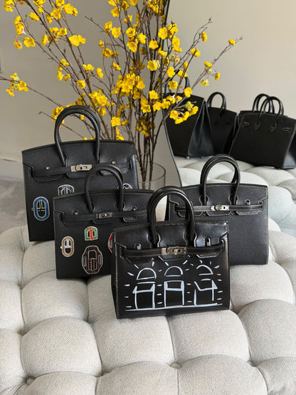 Hermès Handbag Graphic Print - Black