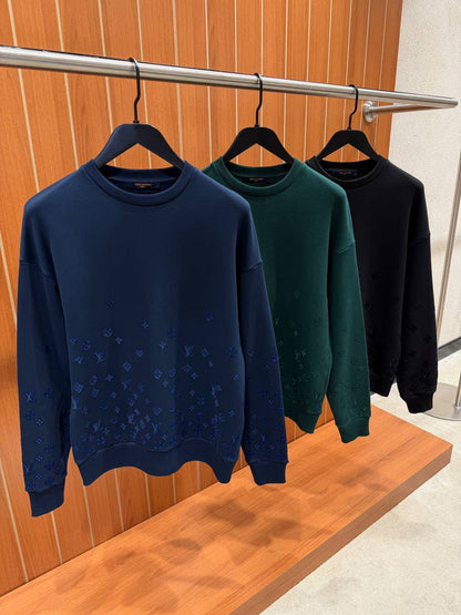 Louis Vuitton Sweatshirt Monogram Embossed - Navy, Green, Black