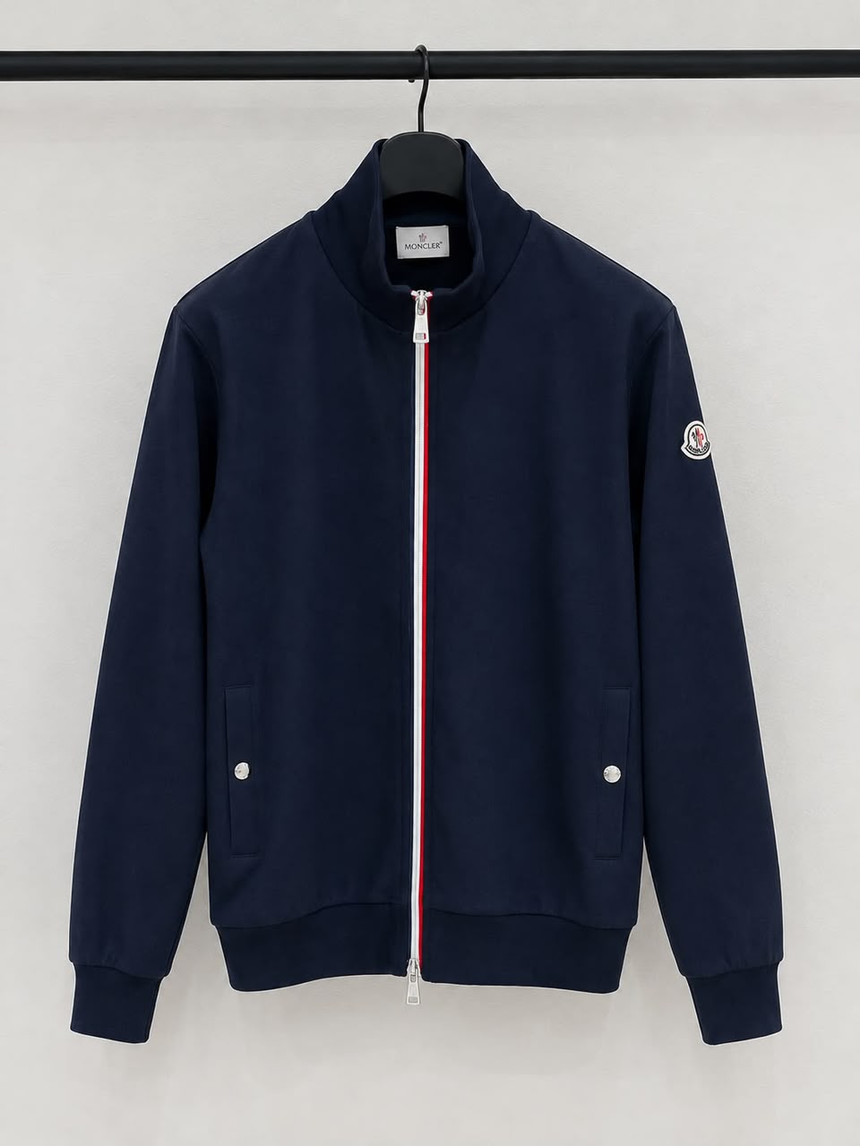 Moncler Stand-Collar Zip Jacket - Black, Navy