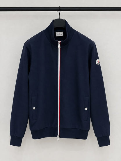 Moncler Stand-Collar Zip Jacket - Black, Navy