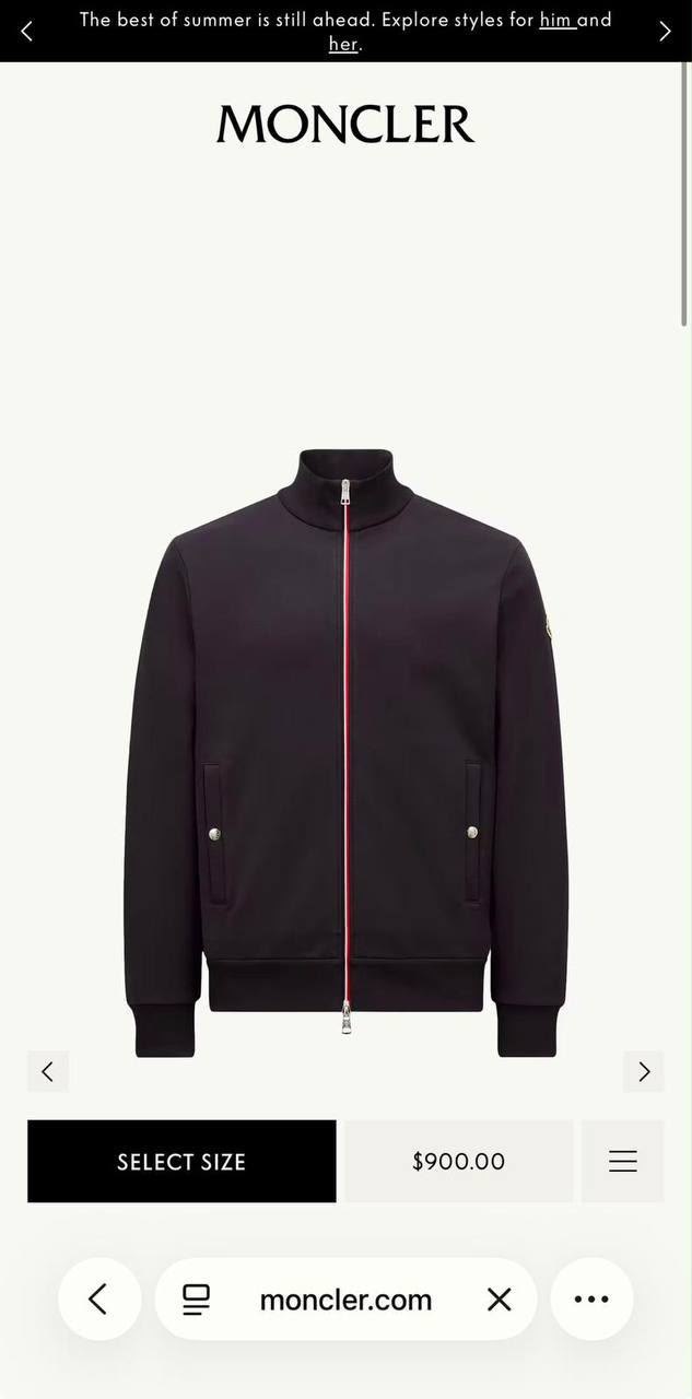 Moncler Stand-Collar Zip Jacket - Black, Navy