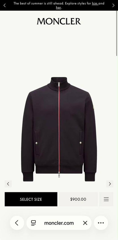 Moncler Stand-Collar Zip Jacket - Black, Navy