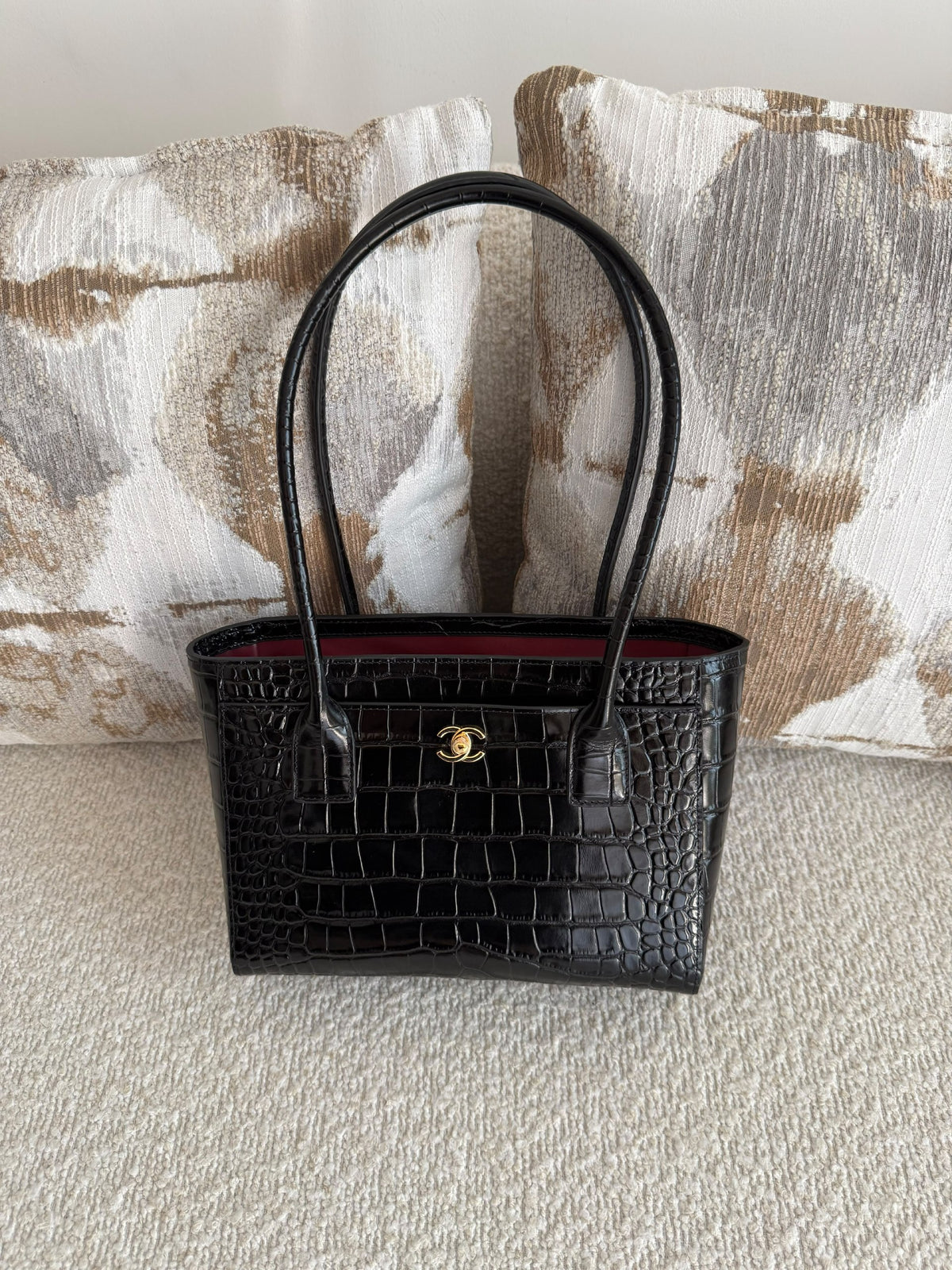 Chanel Tote Bag - Black Embossed