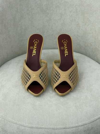 Chanel Heels - Beige & Brown