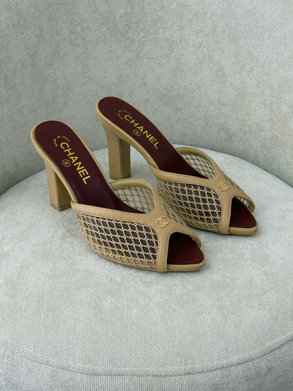 Chanel Heels - Beige & Brown