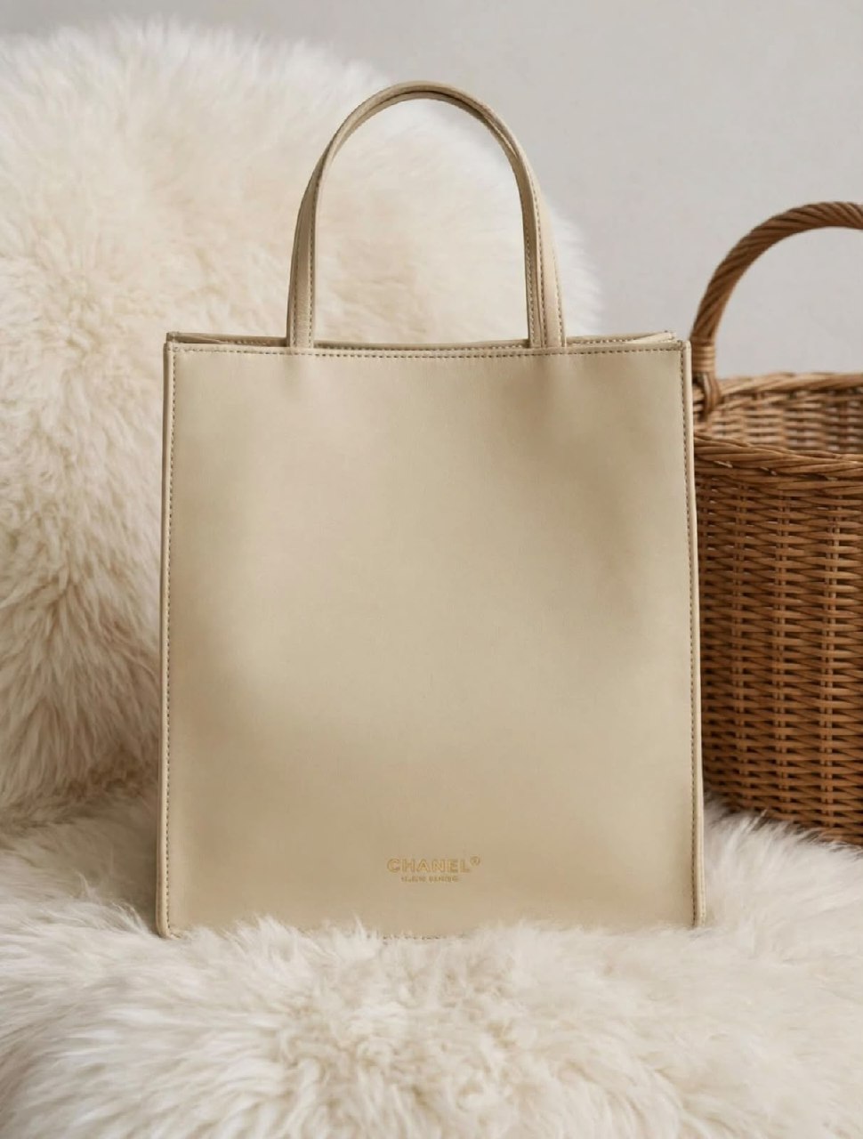 Chanel Structured Tote Bag - Beige