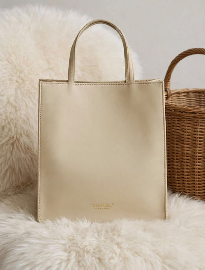 Chanel Structured Tote Bag - Beige