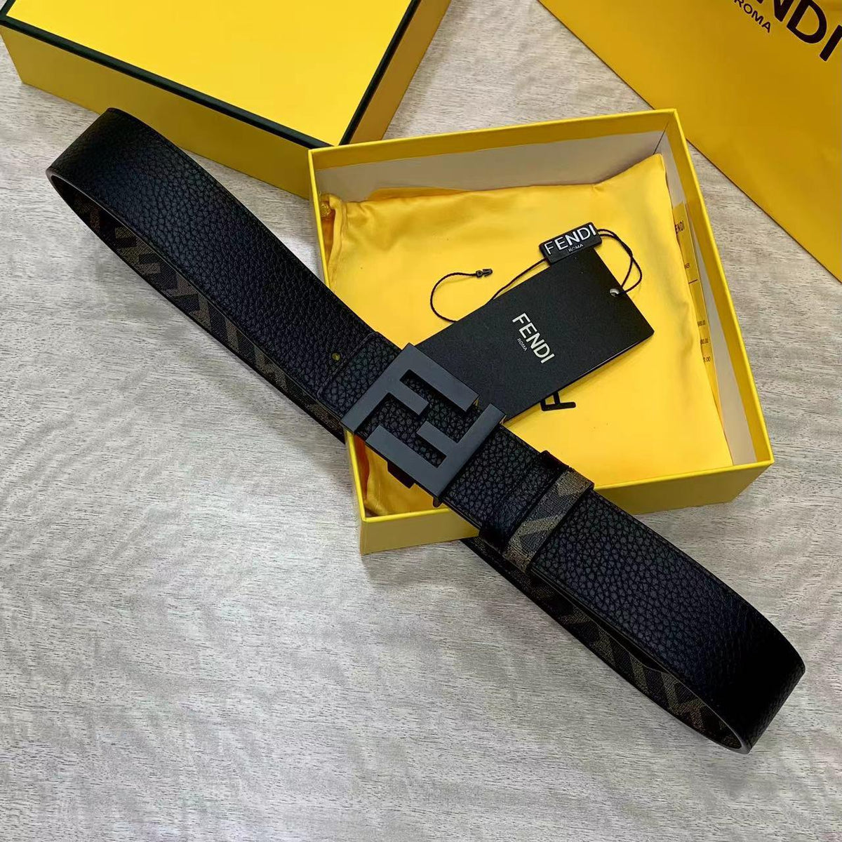 Fendi Raised Logo Belt - Black