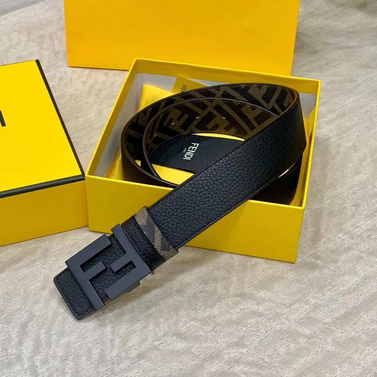 Fendi Raised Logo Belt - Black