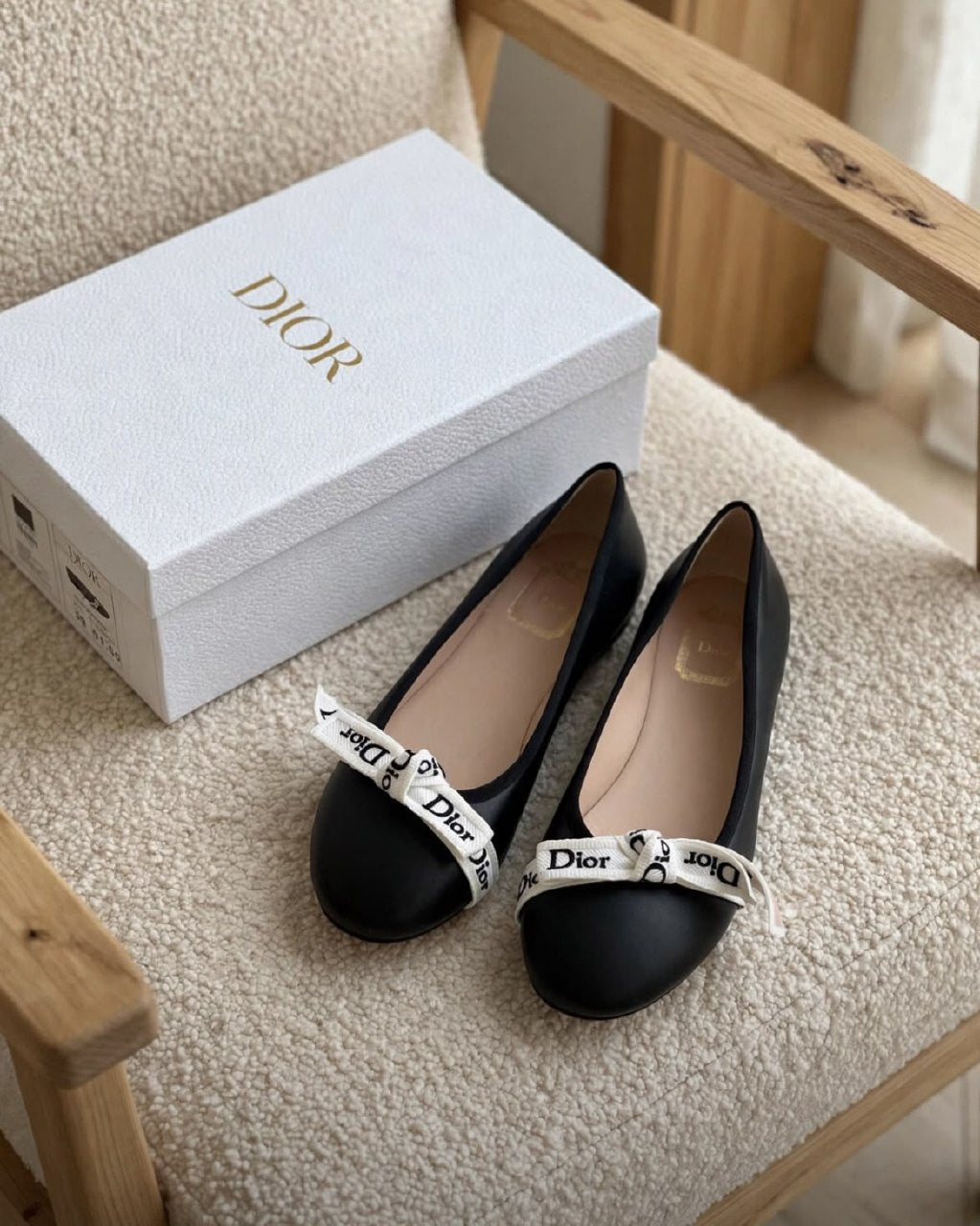 Dior Bow Ballerina - Black & White