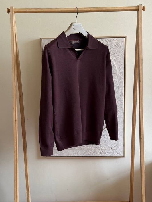 Loro Piana Polo Sweater - Burgundy