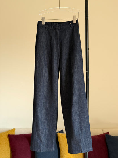 Chanel Wide-Leg Jeans Pants - Blue