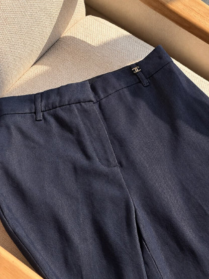 Chanel Wide-Leg Jeans Pants - Blue