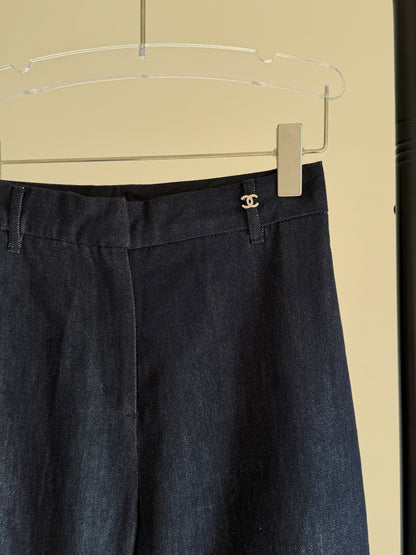 Chanel Wide-Leg Jeans Pants - Blue