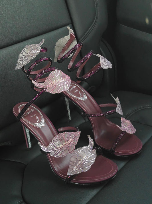 René Caovilla Heels - Burgundy