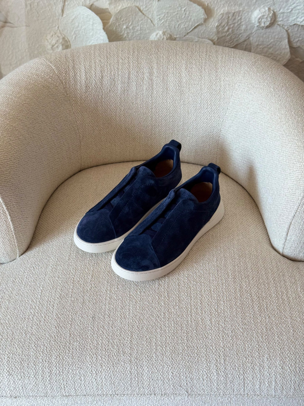 Zegna Low-Top Panel Sneakers - Navy