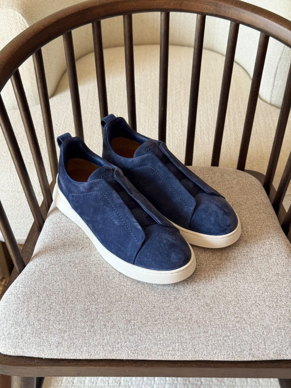 Zegna Low-Top Panel Sneakers - Navy