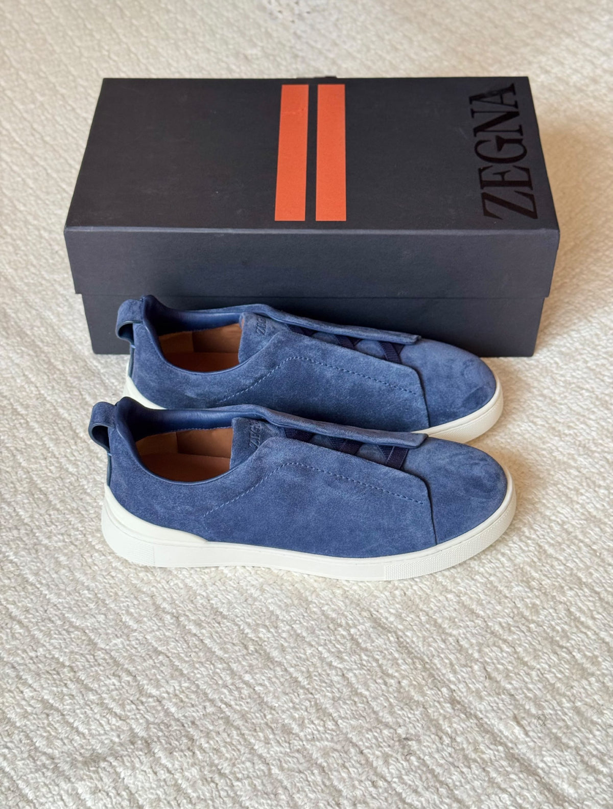 Zegna Low-Top Panel Sneakers - Navy