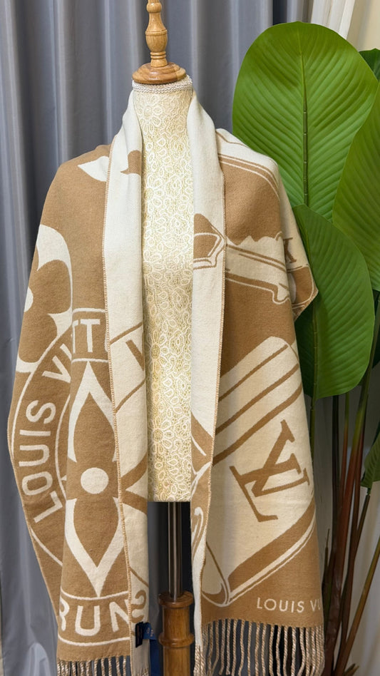 Louis Vuitton Emblem Scarf - Beige