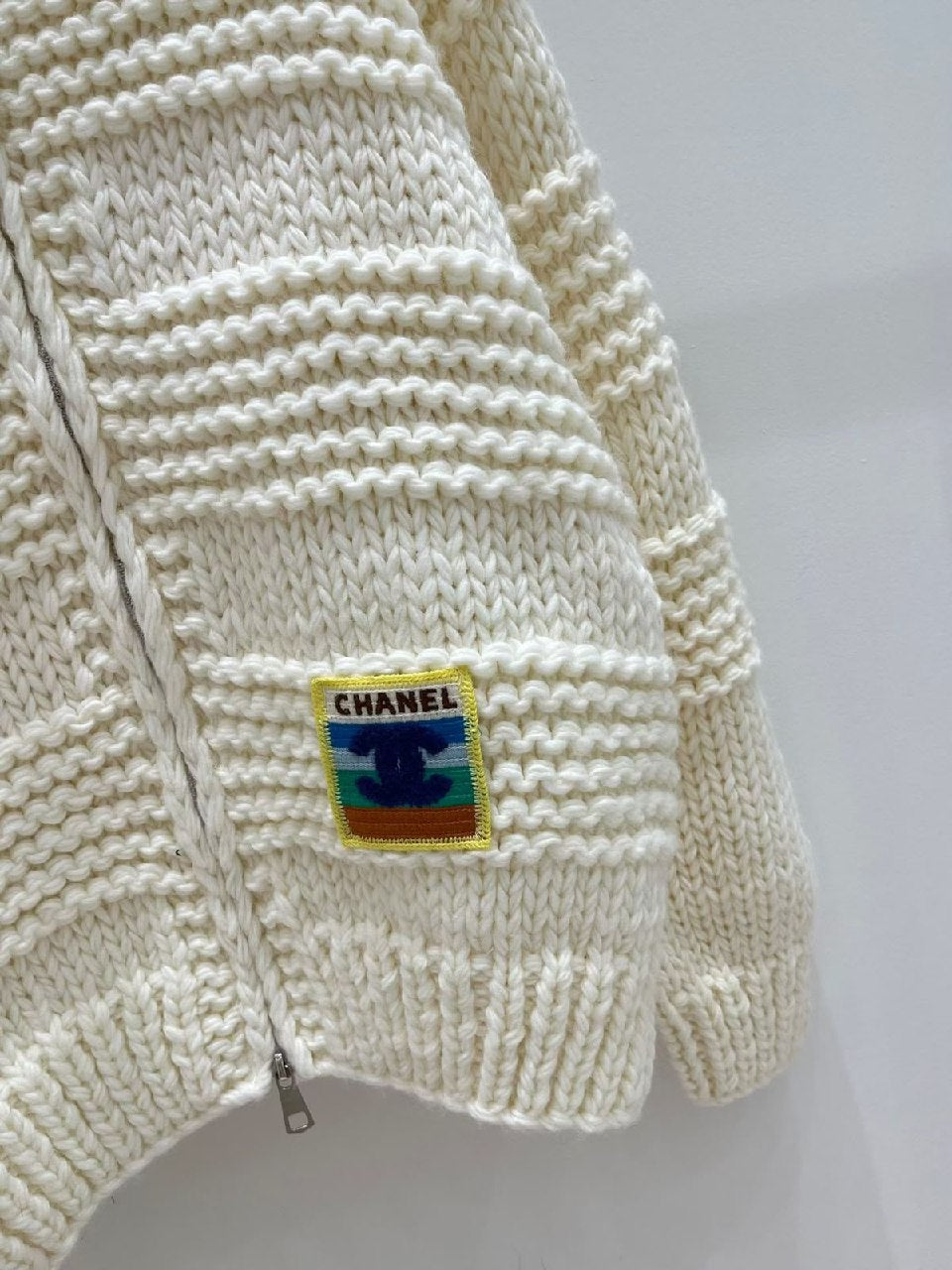 Chanel Band-Detail Cardigan - White