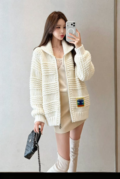 Chanel Band-Detail Cardigan - White