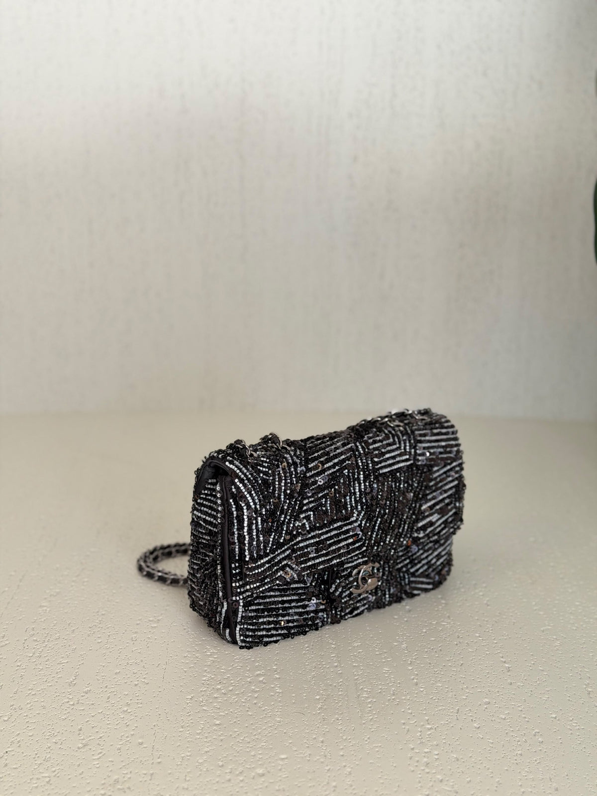 Chanel Structured Flap Shoulder Bag - Black