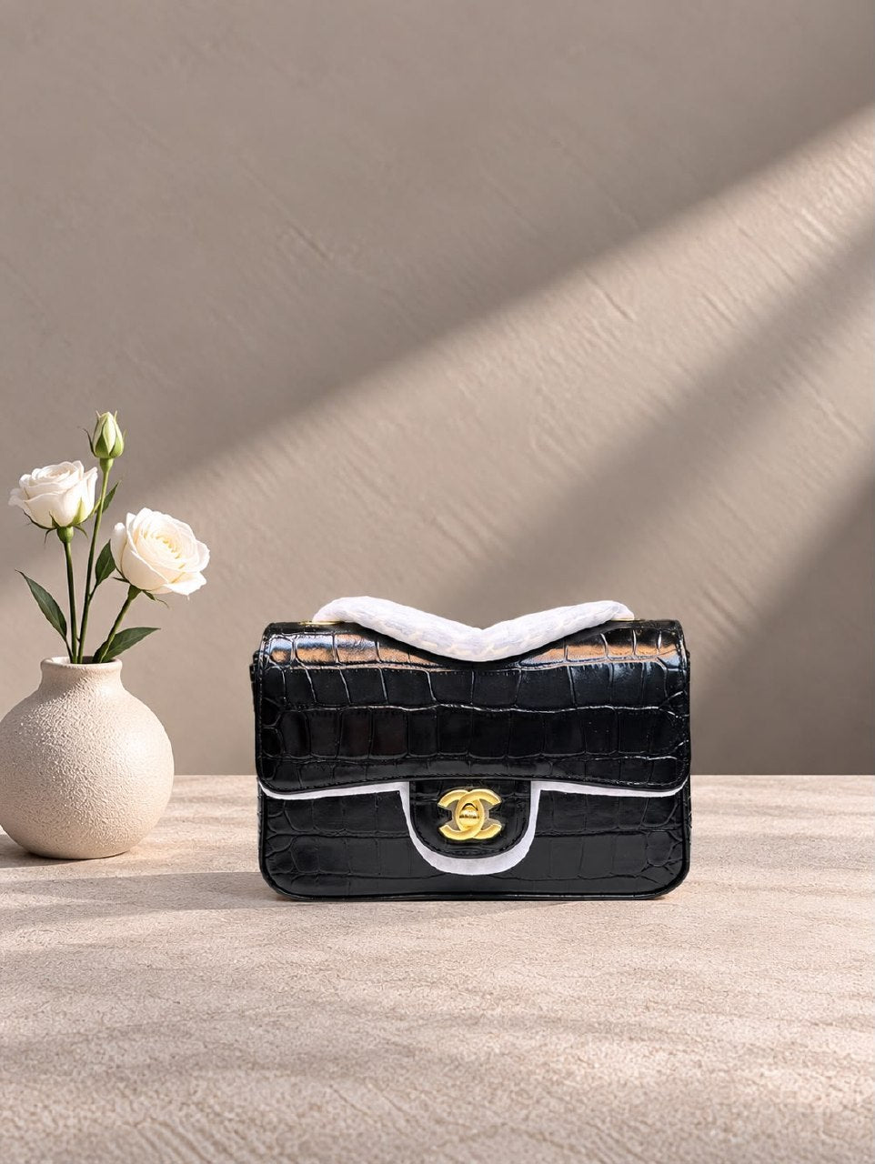 Chanel Shoulder Bag - Black Embossed