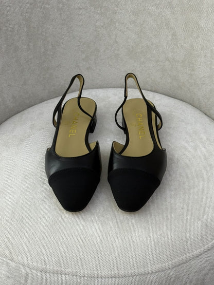 Chanel Heels Slingback - Black