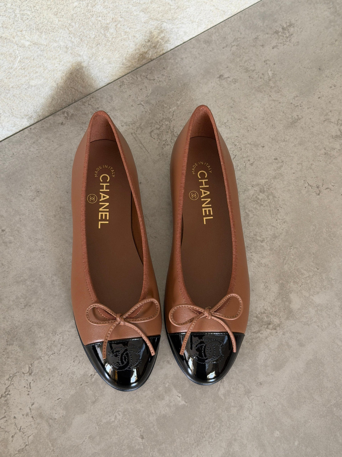 Chanel Bow Ballerina - Brown & Black