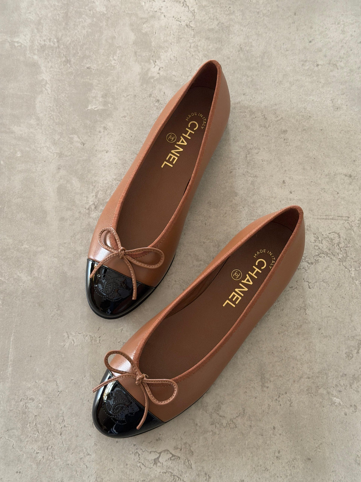 Chanel Bow Ballerina - Brown & Black
