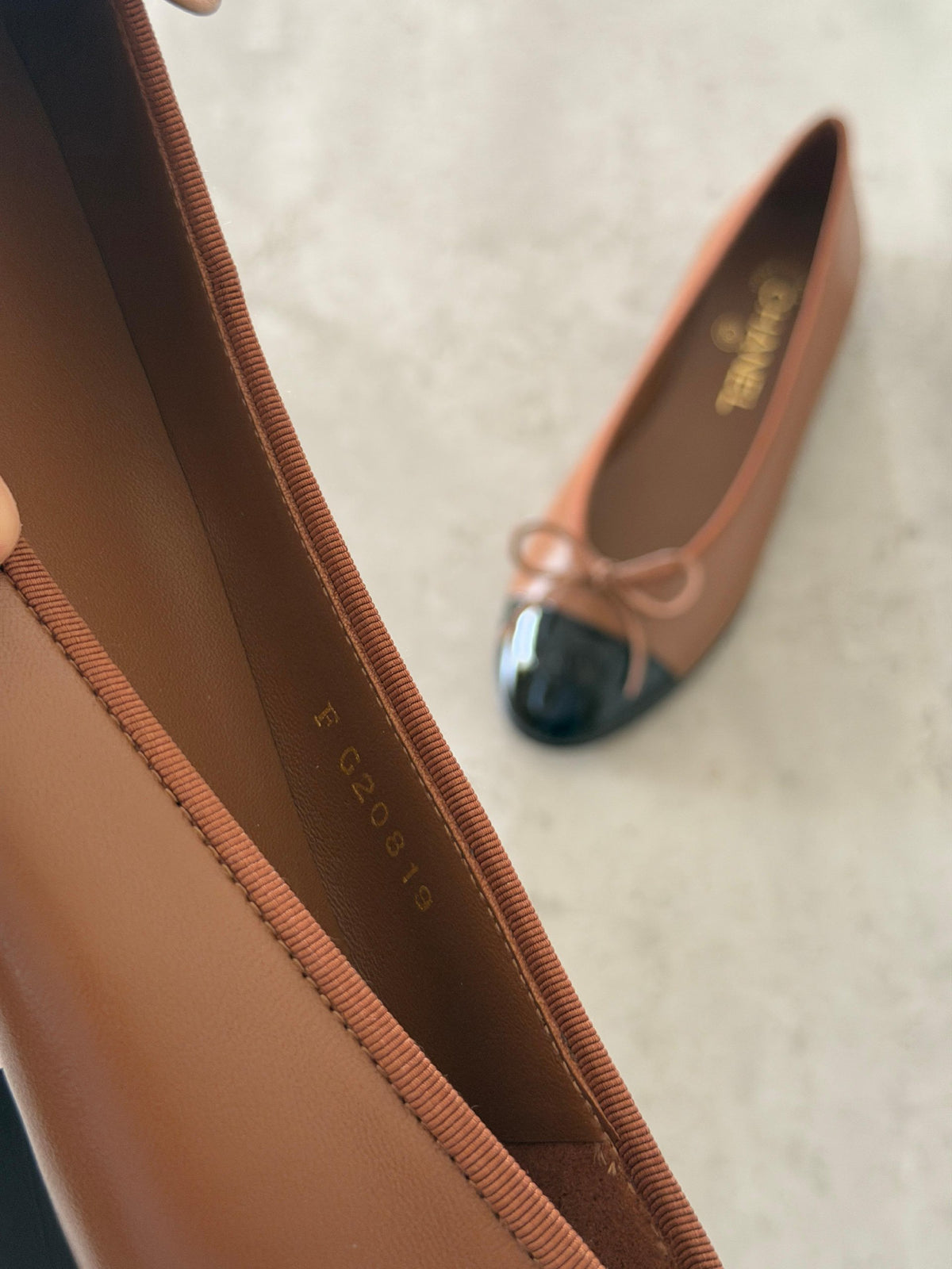 Chanel Bow Ballerina - Brown & Black