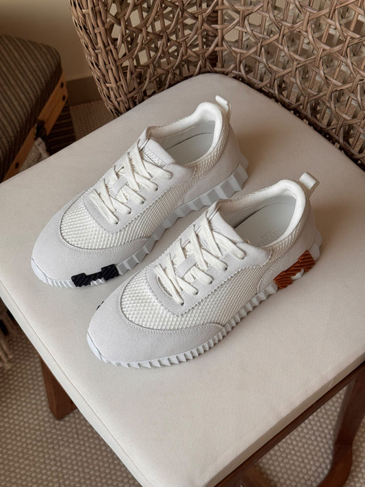 Hermes Panelled Sneakers - White