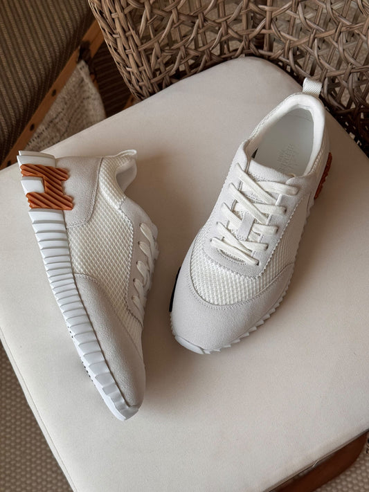 Hermes Panelled Sneakers - White