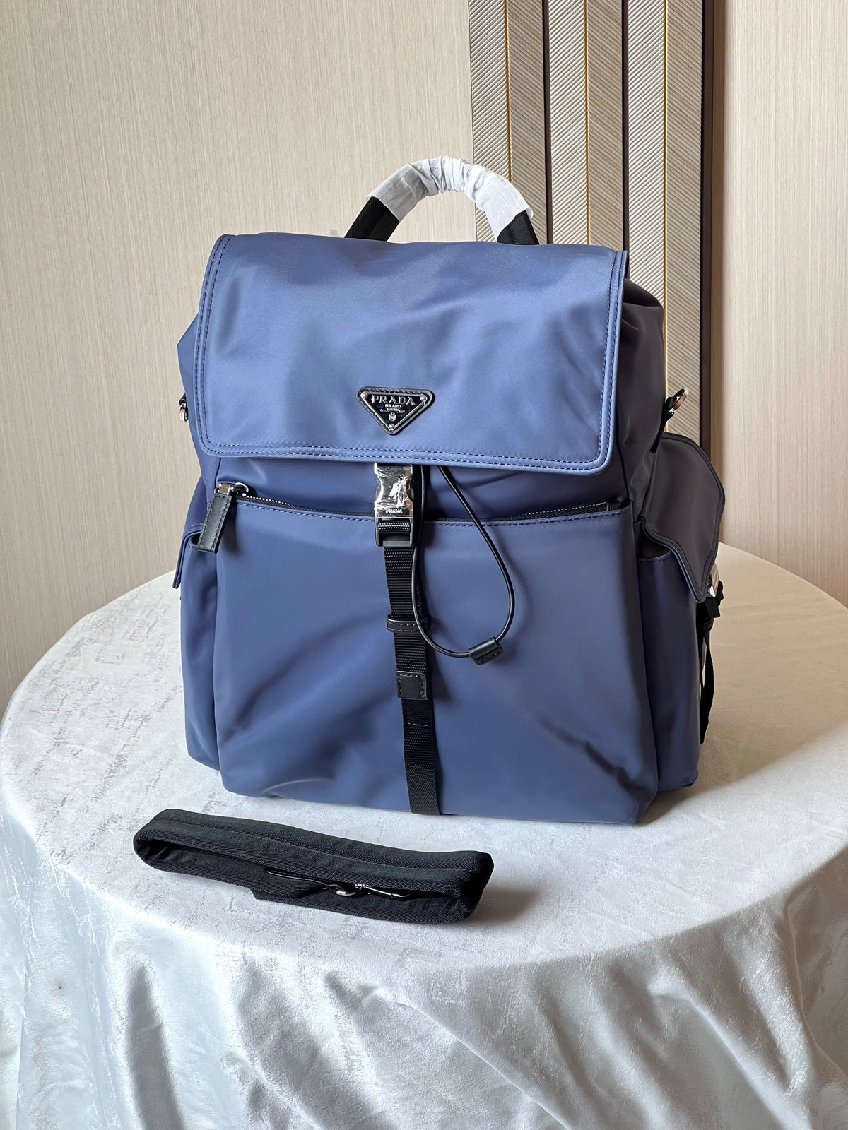 Prada Flap Backpack - Blue