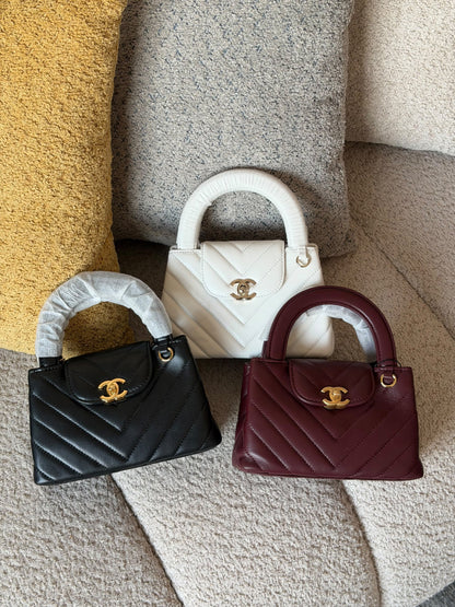 Chanel Handbag - White, Black, Burgundy