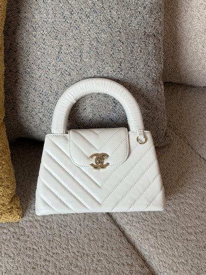 Chanel Handbag - White, Black, Burgundy
