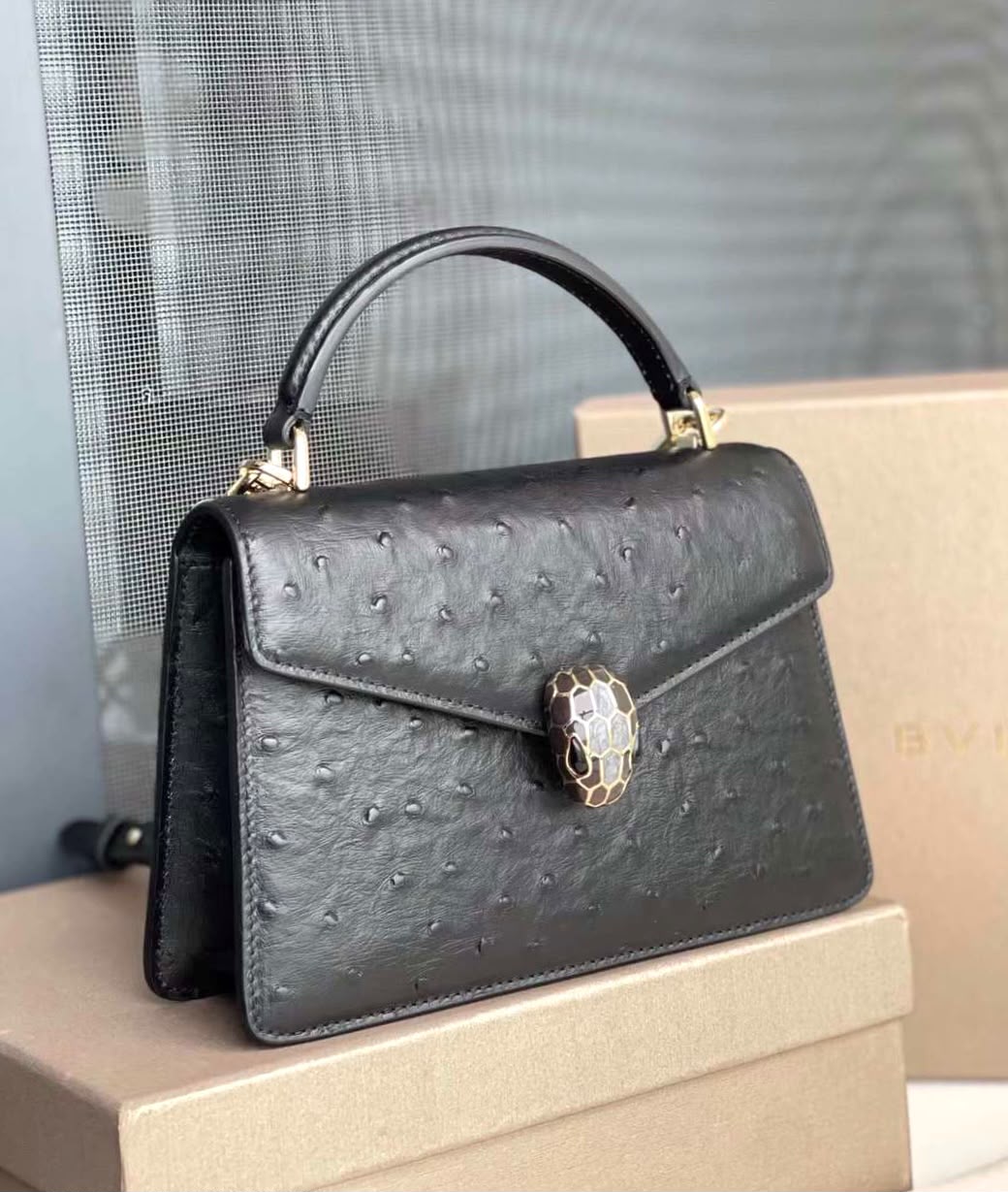 Bulgari Top Handle Shoulder Bag - Black
