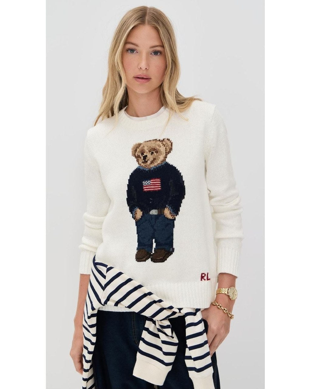 Ralph Lauren Bear Sweater - White