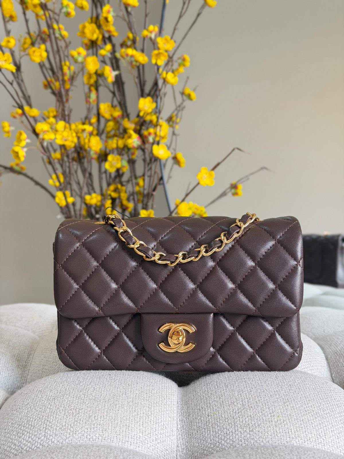 Chanel Quilted Flap Shoulder Bag - Dark Brown