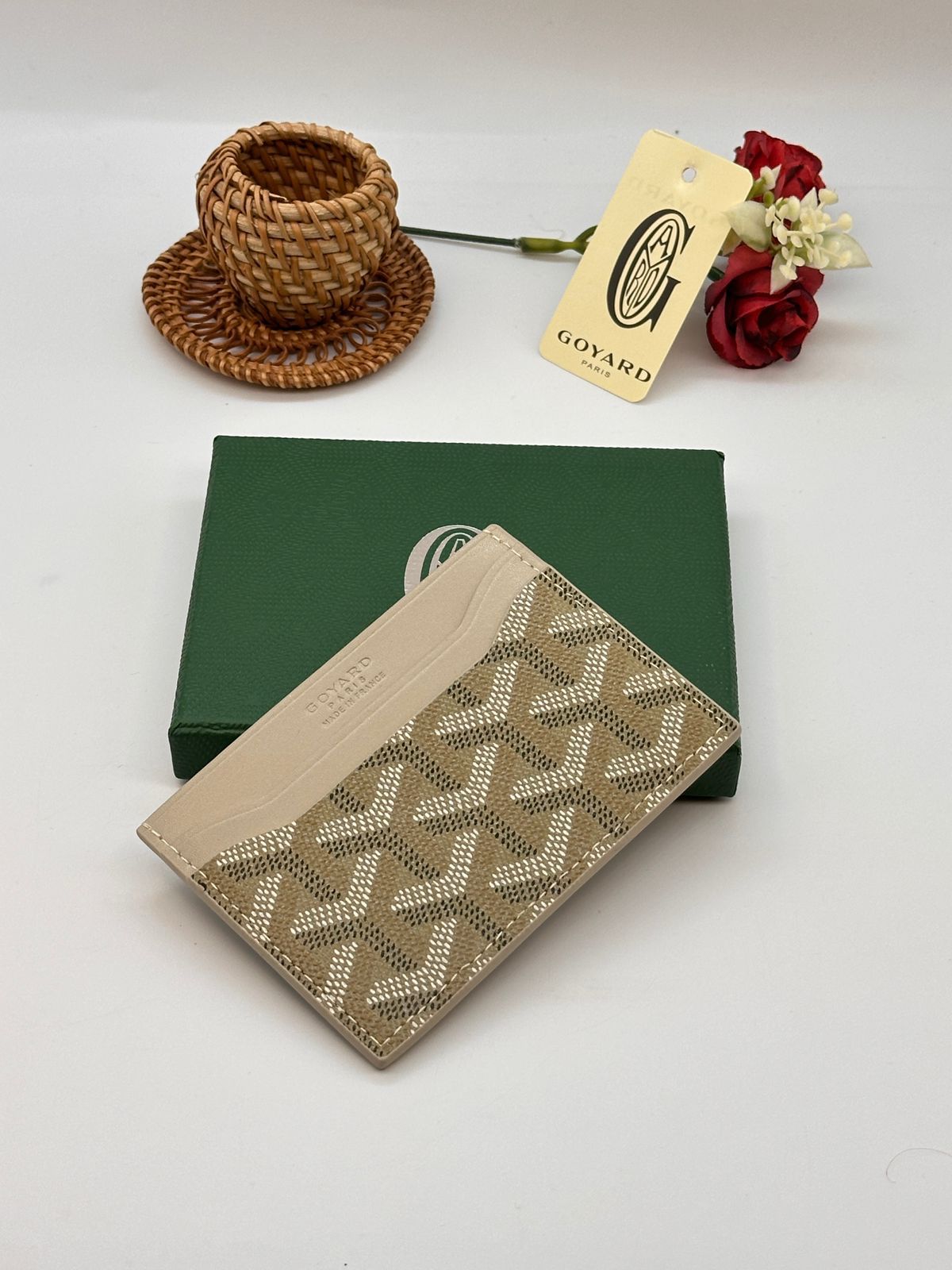Goyard Card Holder - Beige